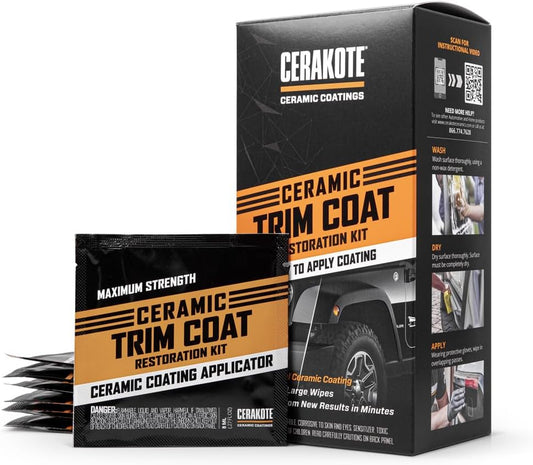 ® Ceramic Trim Coat Kit - Quick Plastic Trim Restorer - Ceramic Coating Black Trim Restoration to Last over 200 Washes – a Ceramic Coating, Not a Dressing