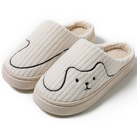 Non-slip Floor Bedroom Slipper Winter Warm Plush House Shoes Women Men